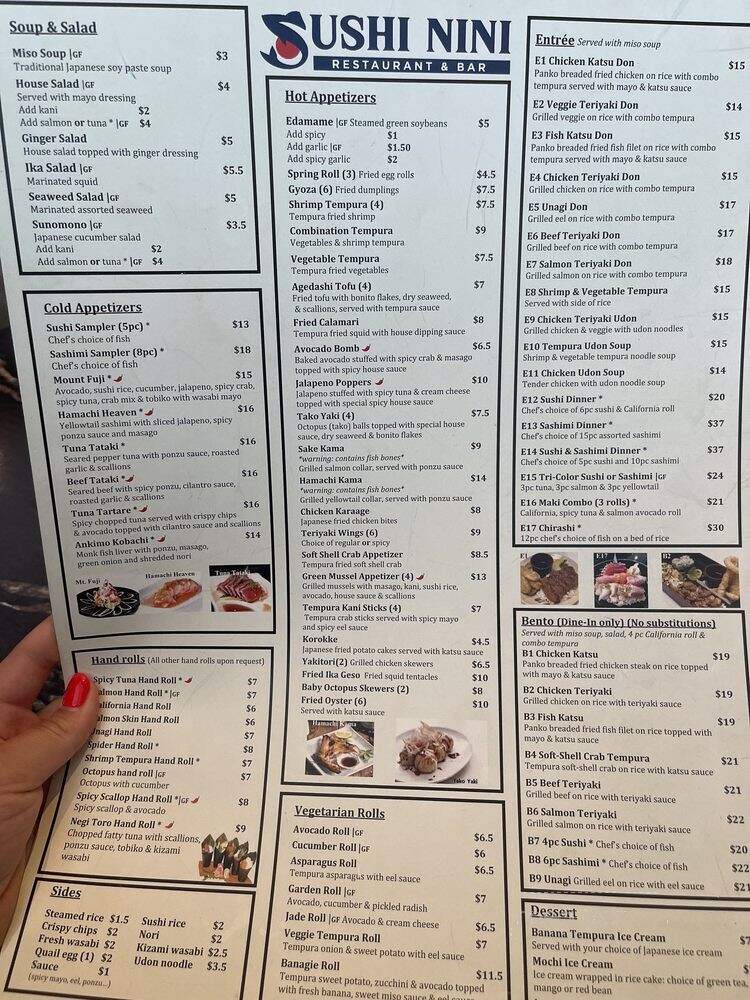 Sushi Nini - Round Rock, TX menu_pic