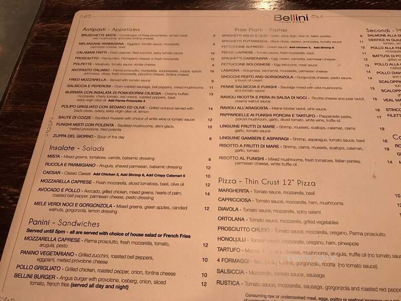 Bellini - Miami Beach, FL menu_pic