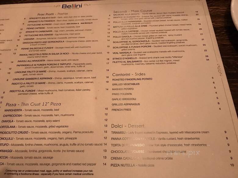Bellini - Miami Beach, FL menu_pic