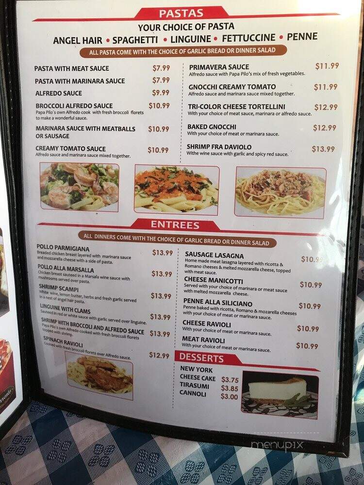 Papa Pilo's Pizza - Anaheim, CA menu_pic