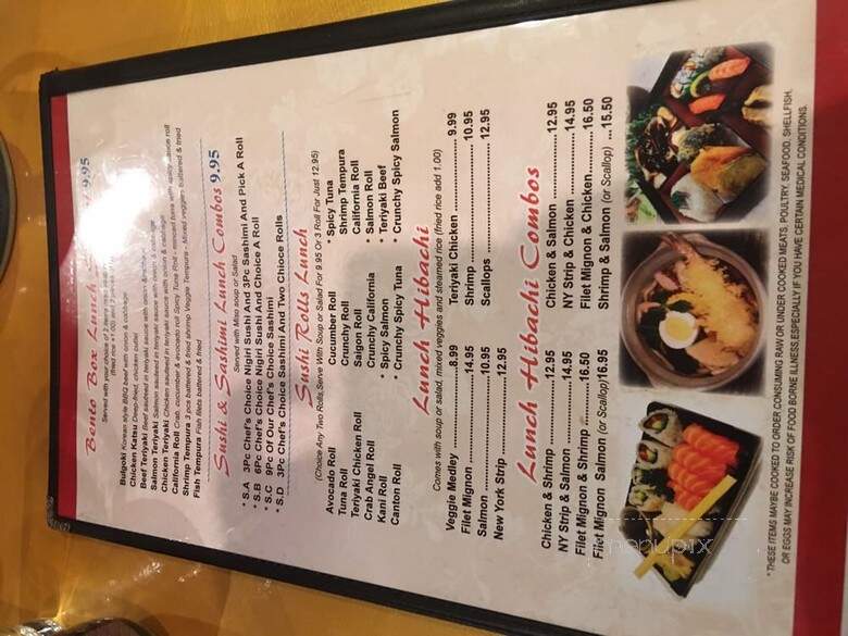 Yellow Tail Sushi & Bar - Kennesaw, GA menu_pic