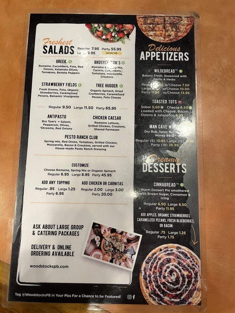 Woodstock's Pizza - San Diego, CA menu_pic