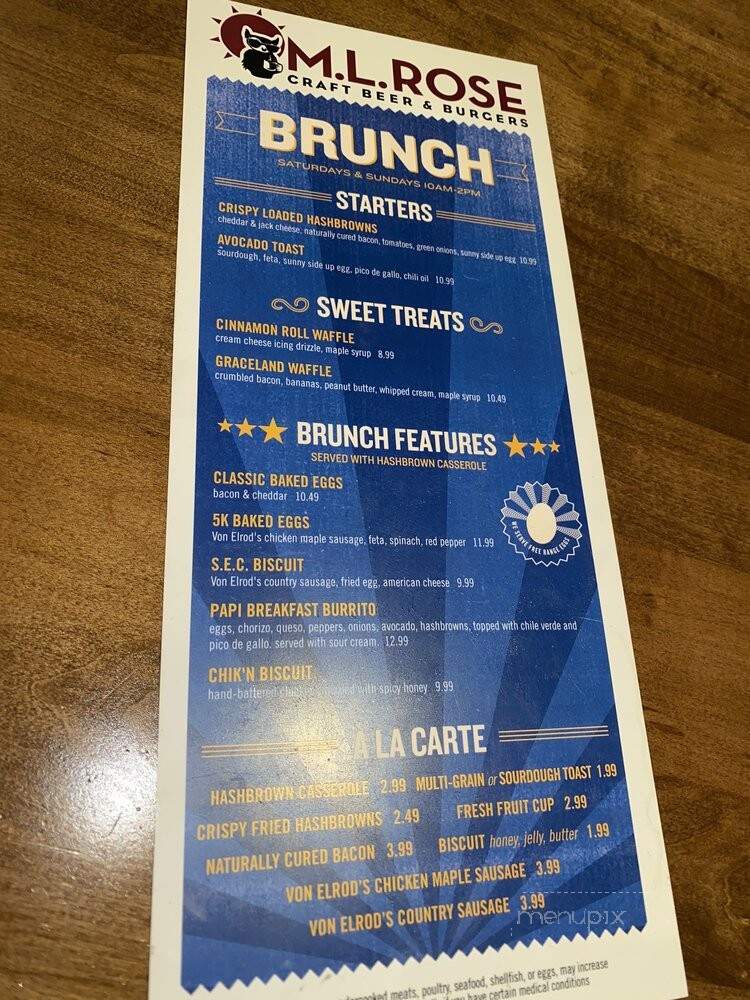 The Melrose Neighborhood Pub - Nashville, TN menu_pic