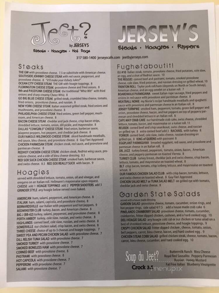 Jersey's Cafe - Carmel, IN menu_pic