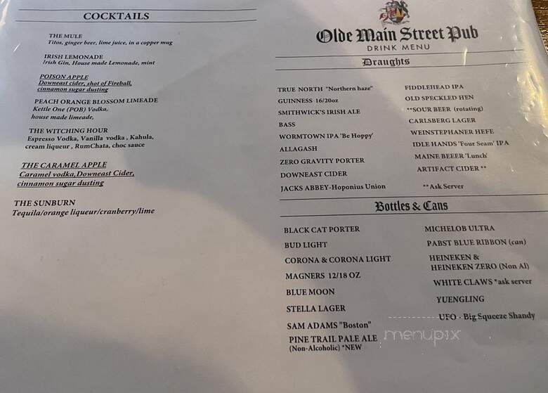 C J's Olde Main Pub - Saint Albans, WV menu_pic