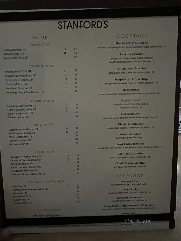 Stanford's Restaurant and Bar - Seattle, WA menu_pic