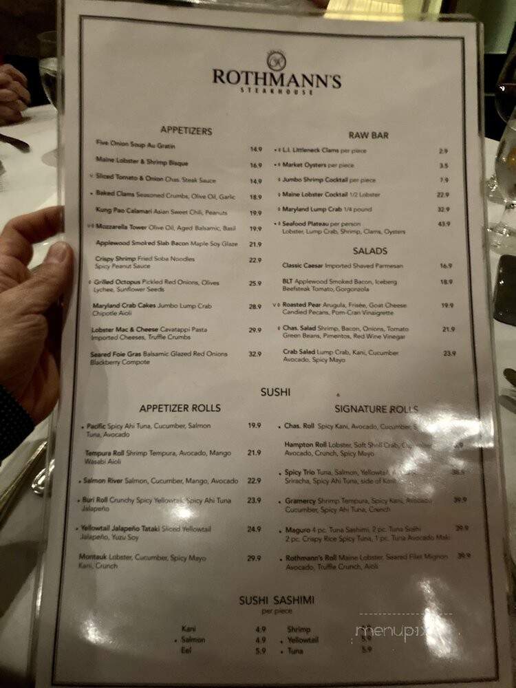Chas Rothman's - East Norwich, NY menu_pic