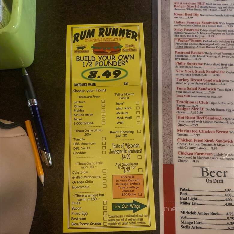 Rum Runner - Las Vegas, NV menu_pic