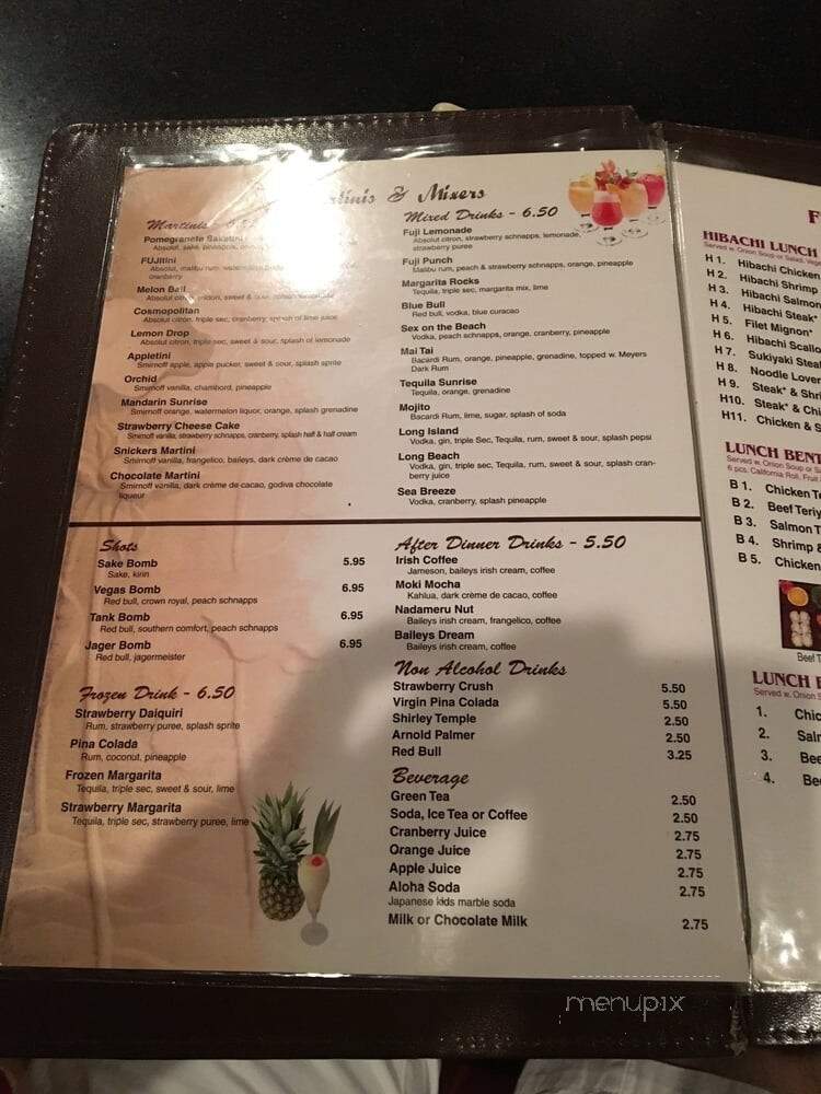 Fuji's Steakhouse - Janesville, WI menu_pic