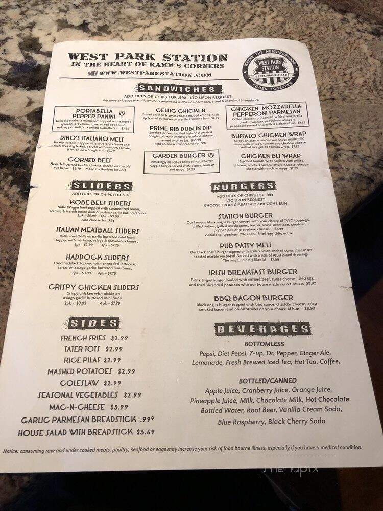 West Park Station - Cleveland, OH menu_pic