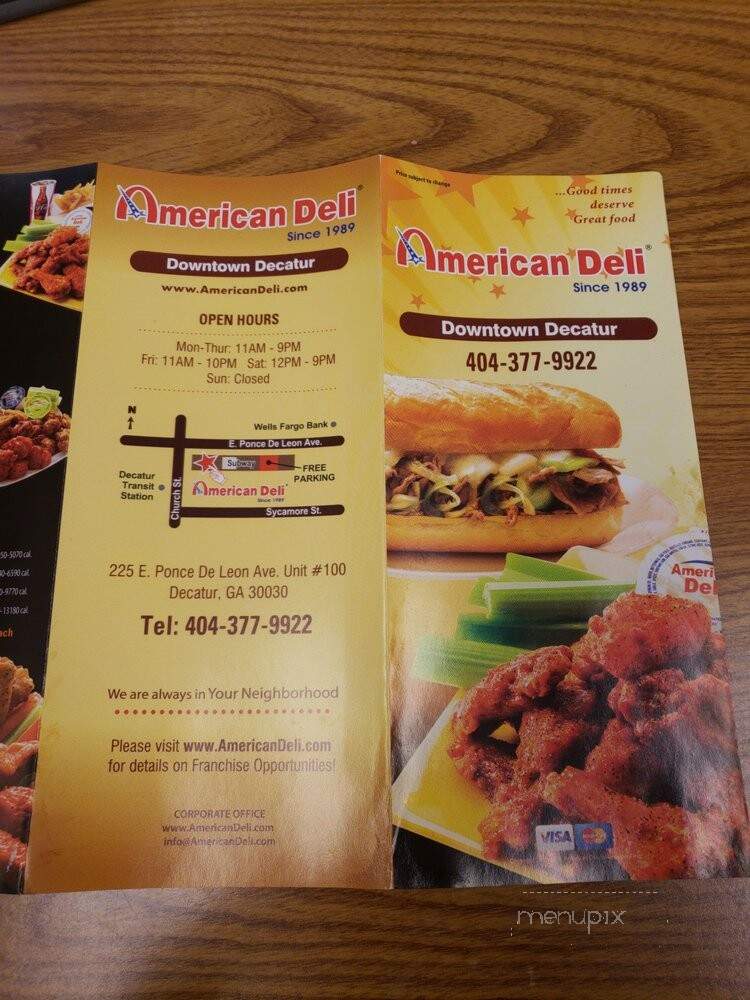 American Deli - Decatur, GA menu_pic