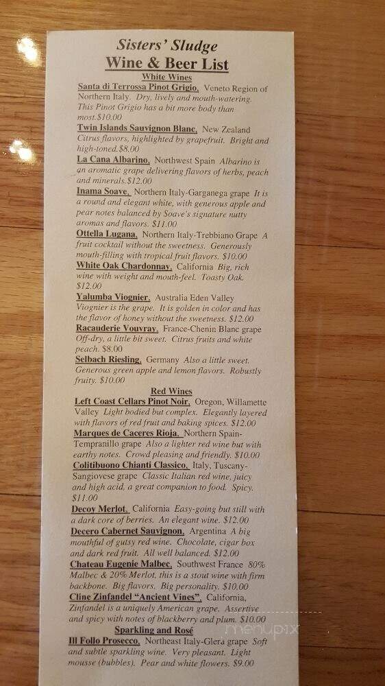 Sister Sludge Coffee Cafe - Minneapolis, MN menu_pic