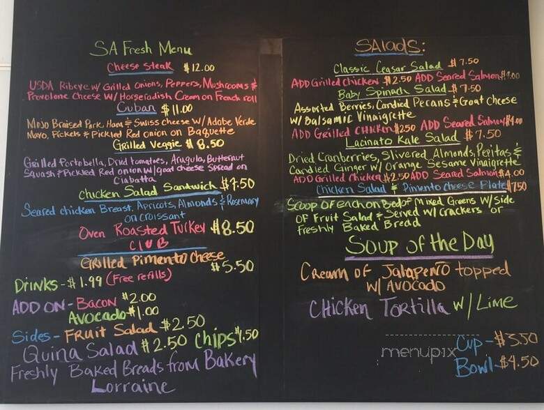 SA Fresh - San Antonio, TX menu_pic