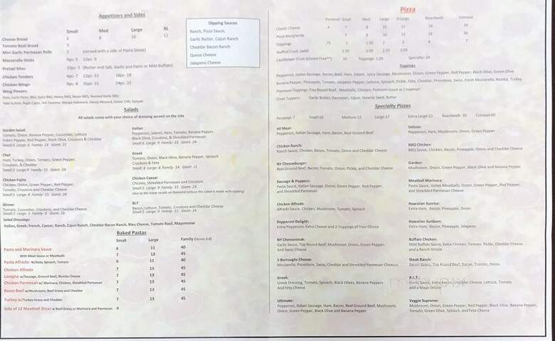 Bennett's Pizza - Holland, OH menu_pic
