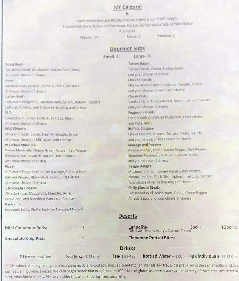 Bennett's Pizza - Holland, OH menu_pic