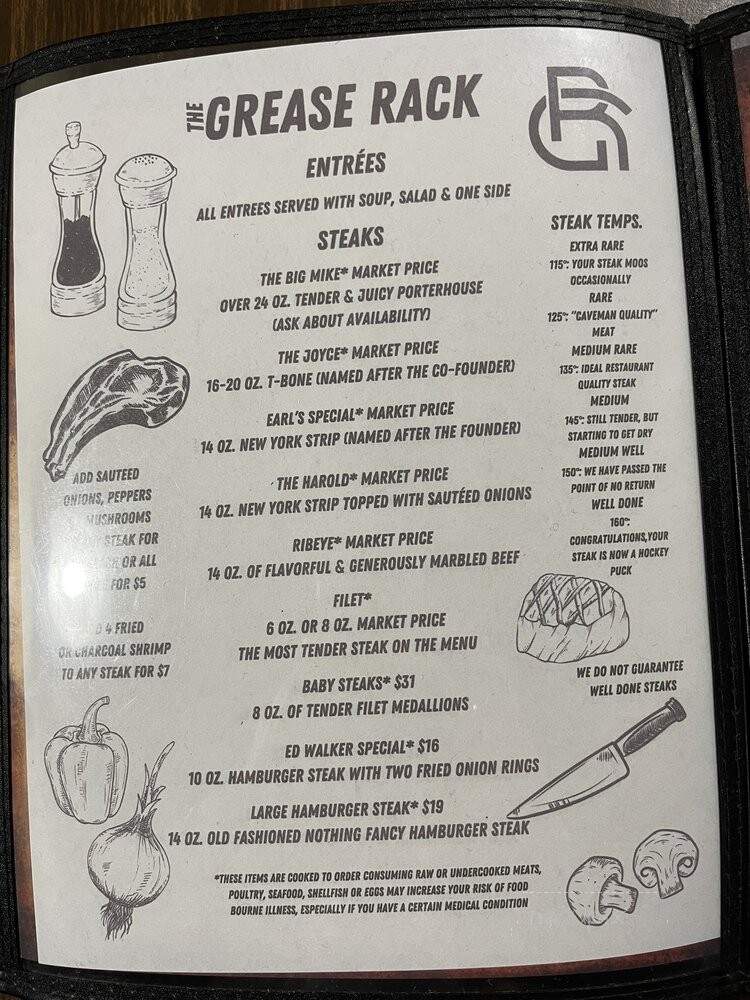 The Grease Rack - Newport, TN menu_pic