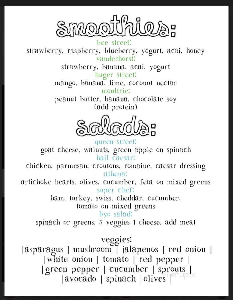 Queen Street Grocery - Charleston, SC menu_pic