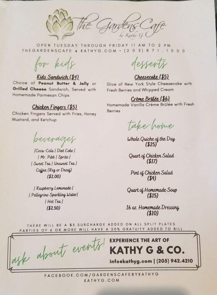 The Gardens Cafe by Kathy G - Birmingham, AL menu_pic