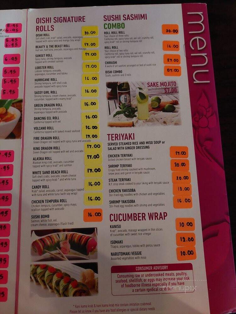 Oishi Thai & Sushi - Panama City Beach, FL menu_pic