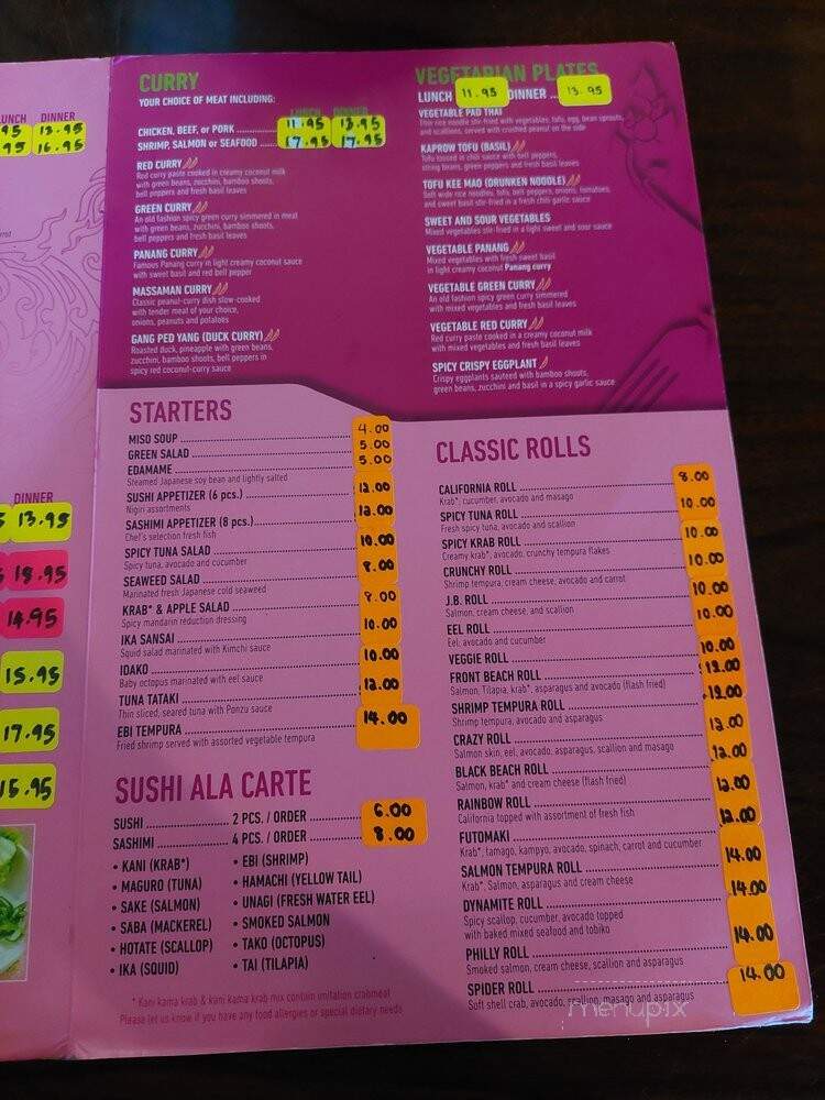 Oishi Thai & Sushi - Panama City Beach, FL menu_pic