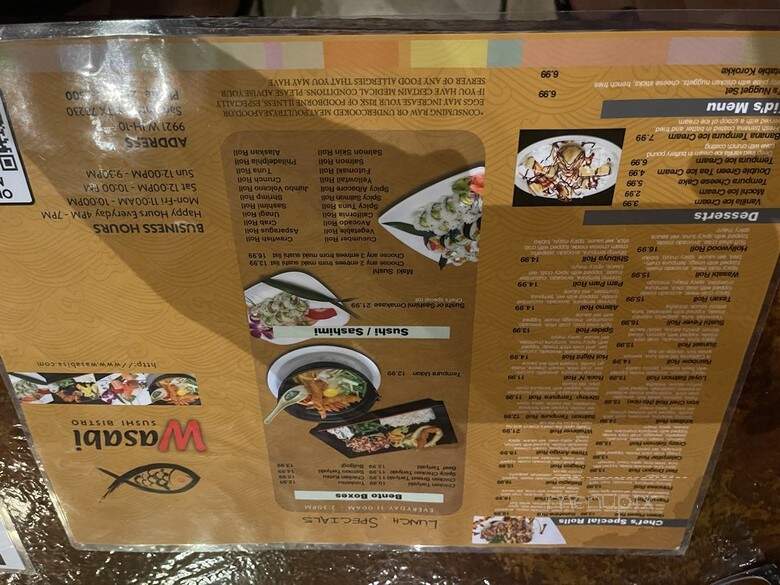Wasabi - San Antonio, TX menu_pic
