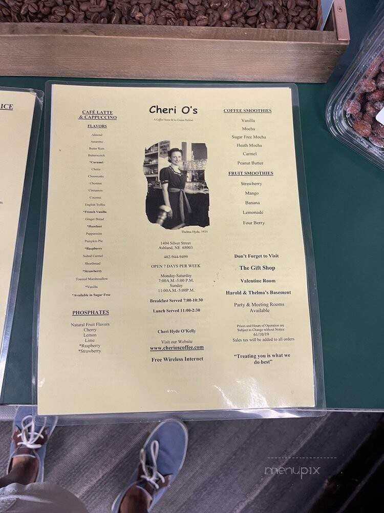 Cheri O'S - Ashland, NE menu_pic
