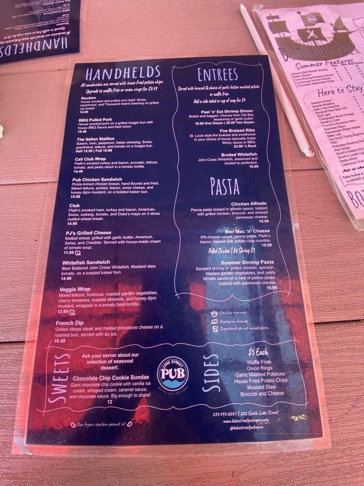 Red Fox Inn & Book Store - Boyne City, MI menu_pic
