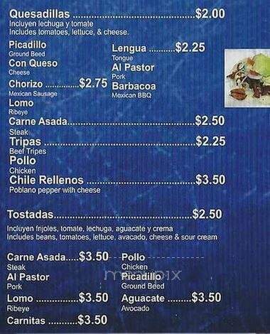 Taqueria Burritos Locos - Grapevine, TX menu_pic