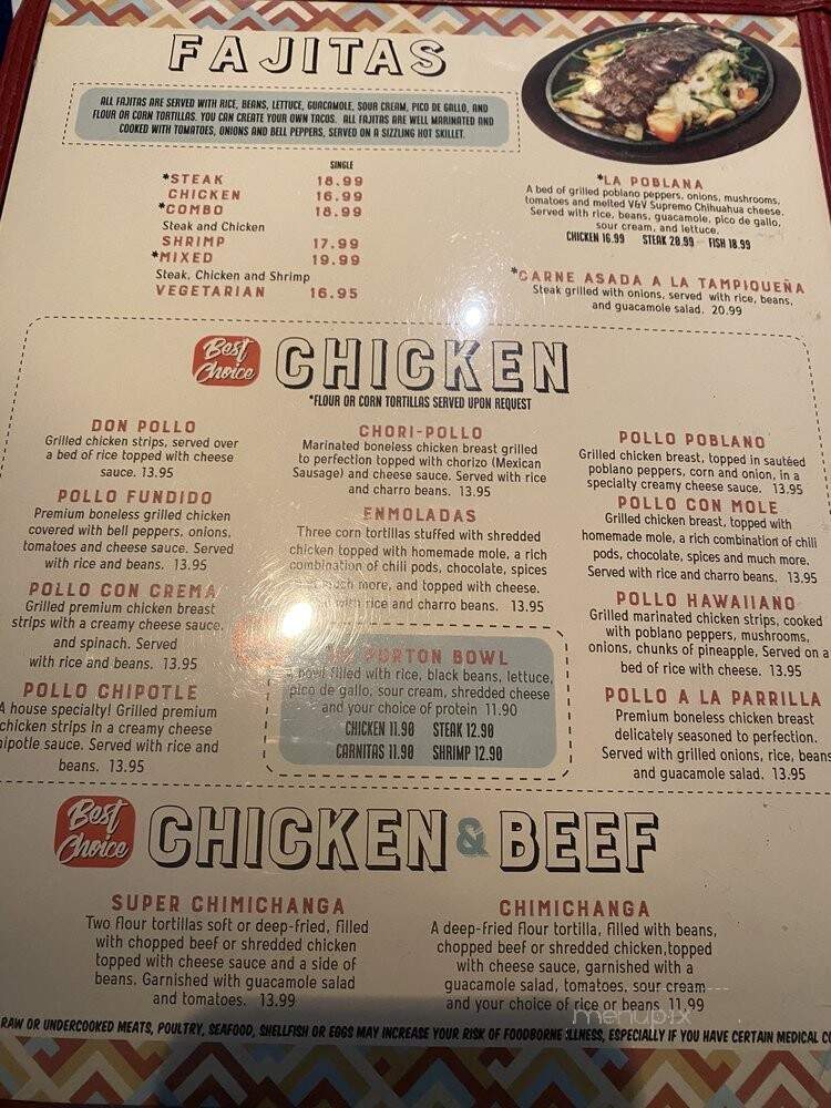 El Toro Mexican - Alpharetta, GA menu_pic