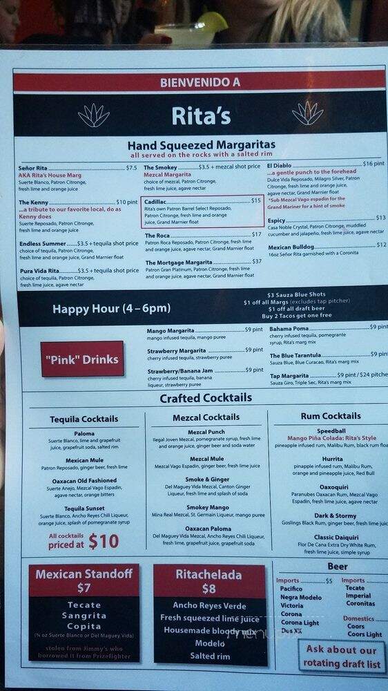 Rita's - Breckenridge, CO menu_pic