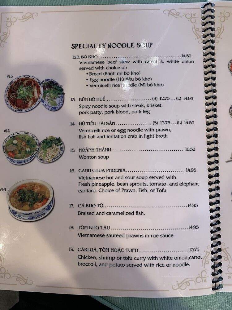Phoenix Restaurant - Lynnwood, WA menu_pic