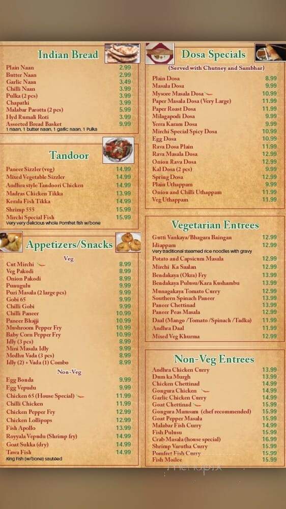 Mirchi - North Brunswick, NJ menu_pic