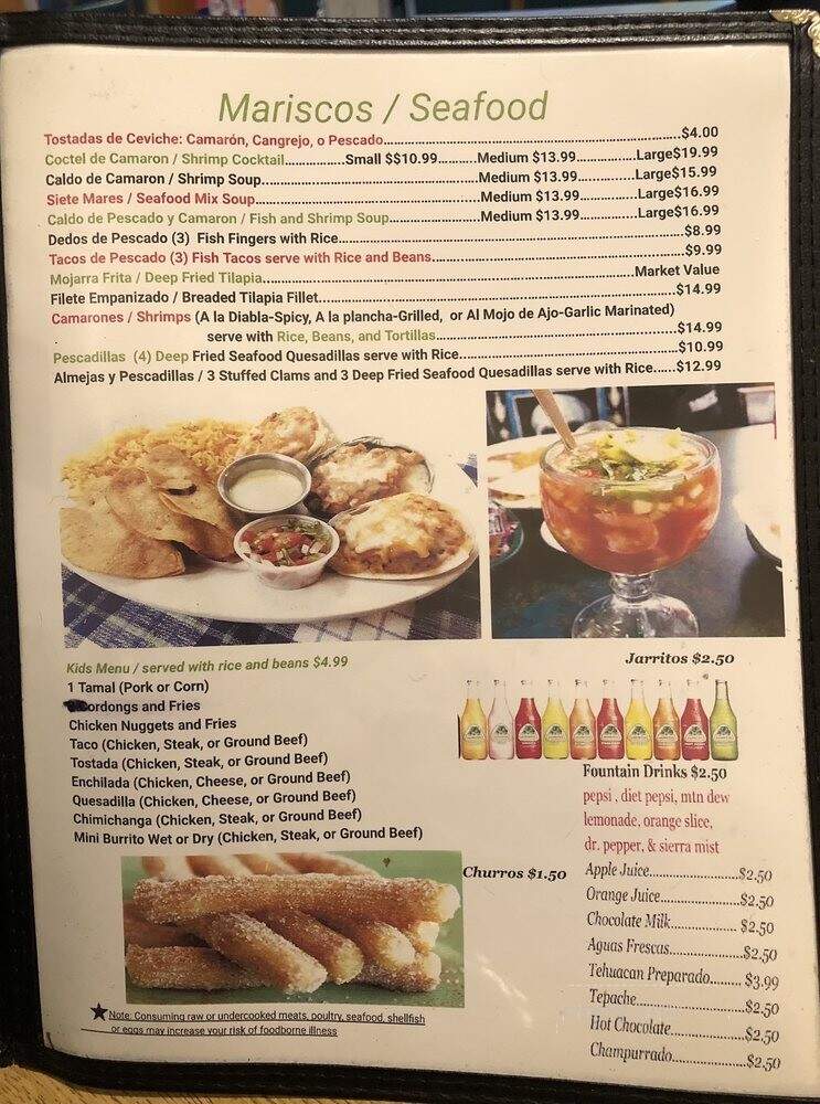 El Paraiso - Zeeland, MI menu_pic