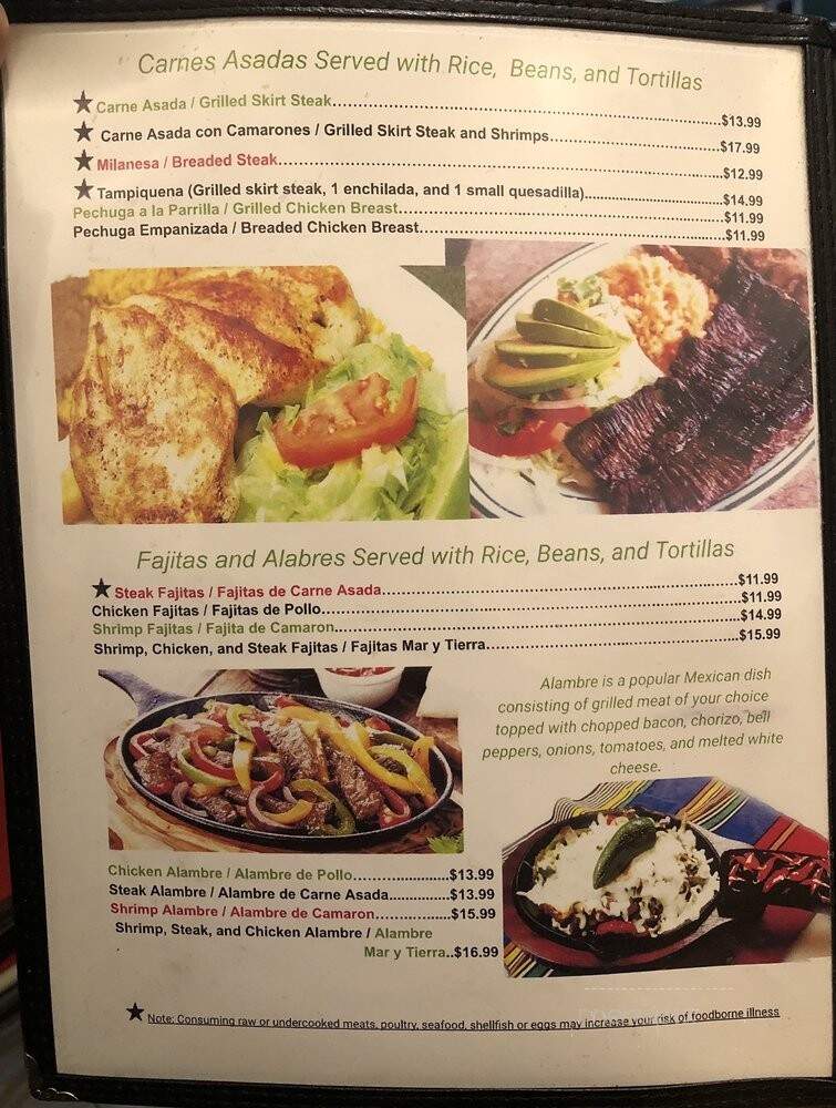 El Paraiso - Zeeland, MI menu_pic