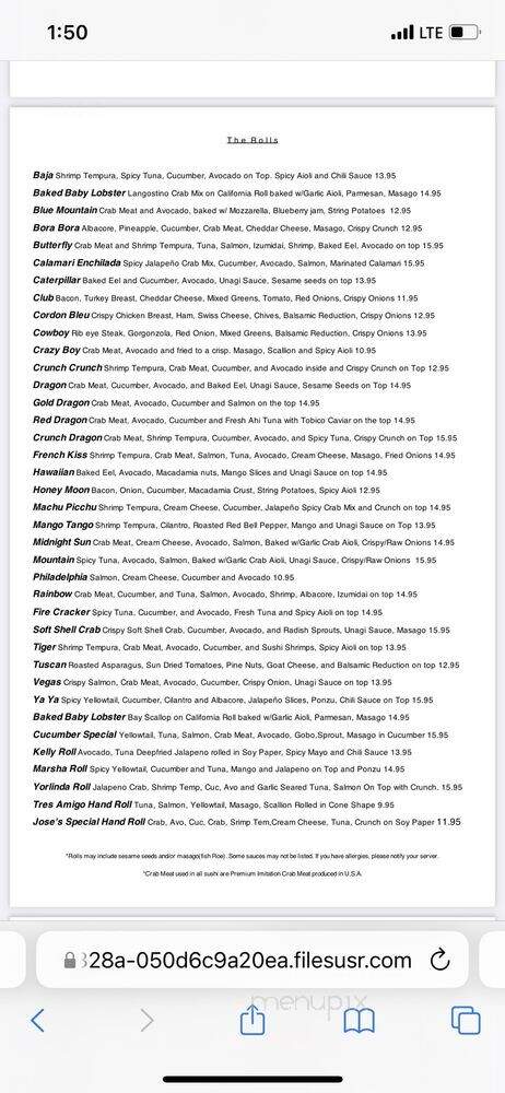 Fish in a Bottle Sushi and Grill - Placentia, CA menu_pic