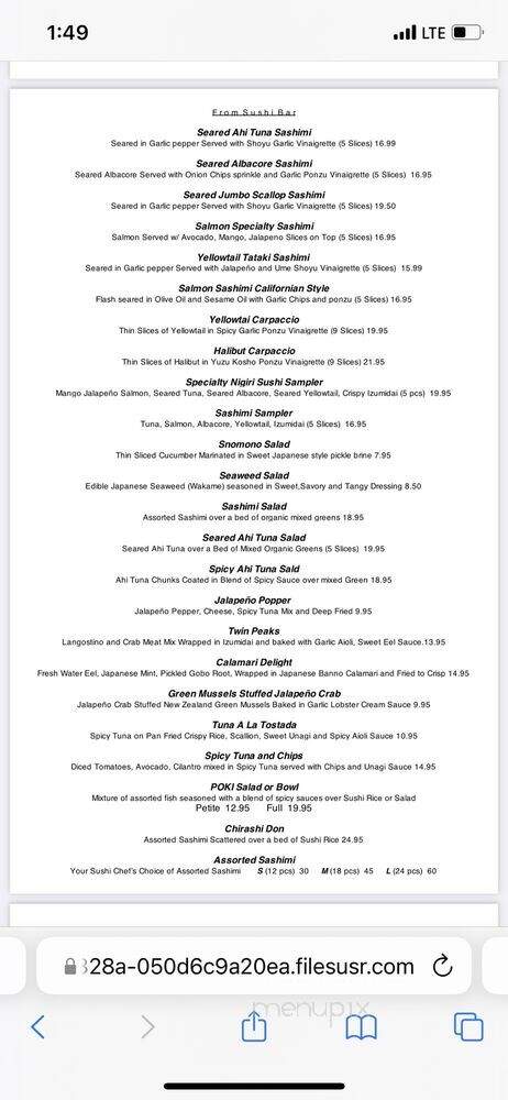 Fish in a Bottle Sushi and Grill - Placentia, CA menu_pic
