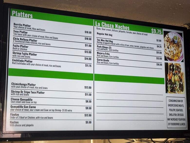 La Choza - Boulder, CO menu_pic