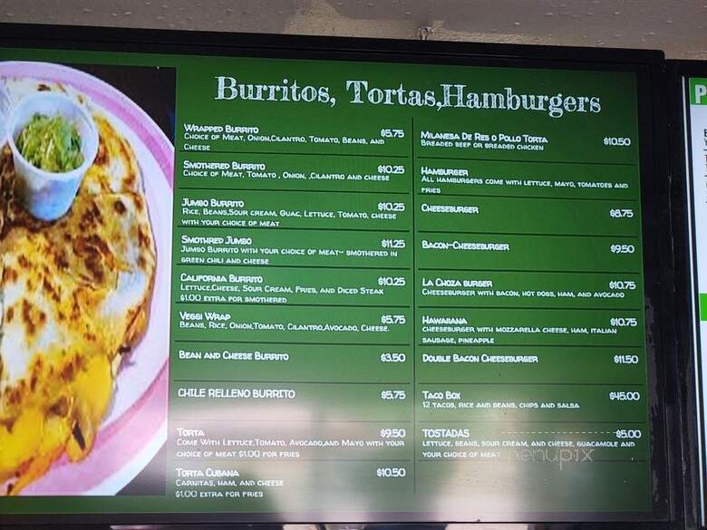 La Choza - Boulder, CO menu_pic