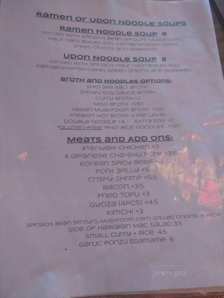 Curry Up Cafe - Woodland Hills, CA menu_pic