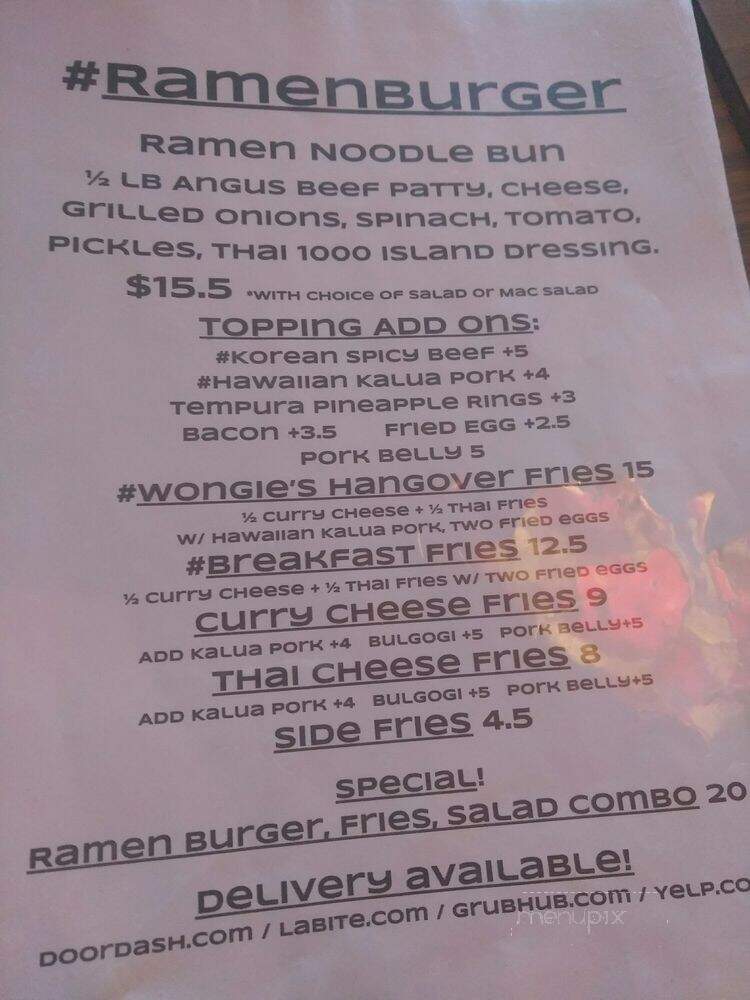 Curry Up Cafe - Woodland Hills, CA menu_pic
