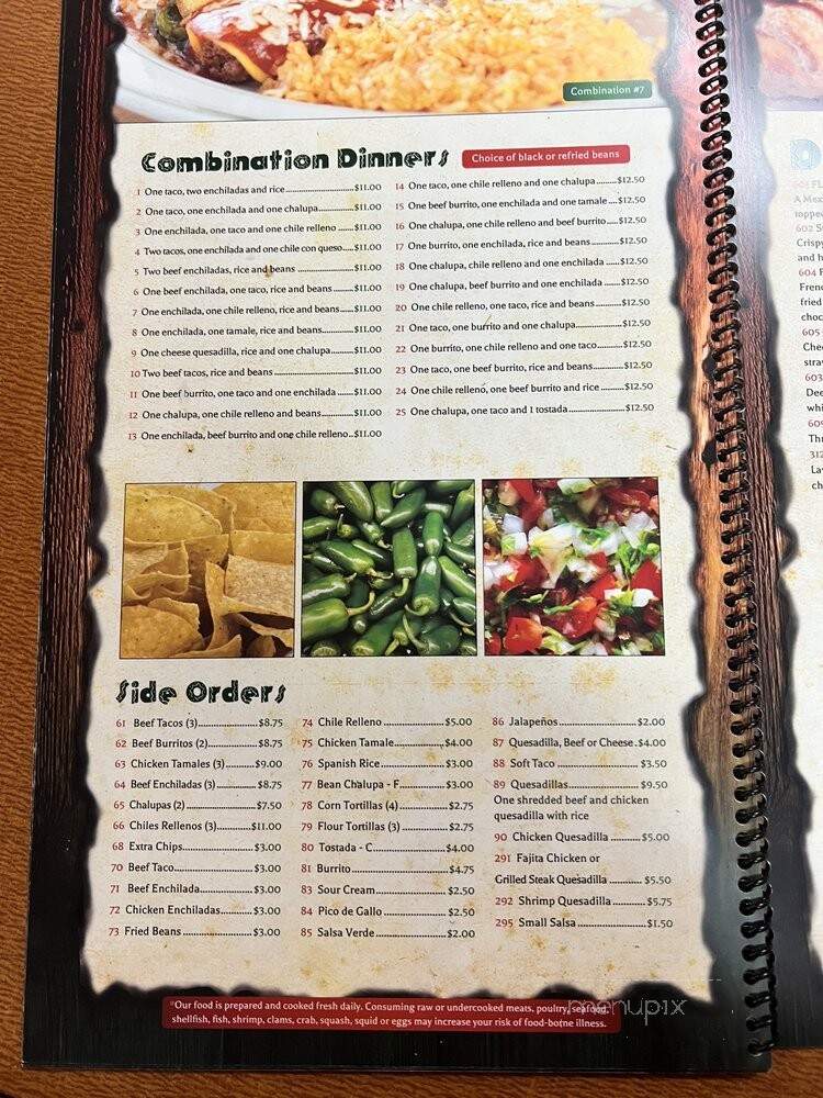 El Vaquero West - Palmyra, VA menu_pic