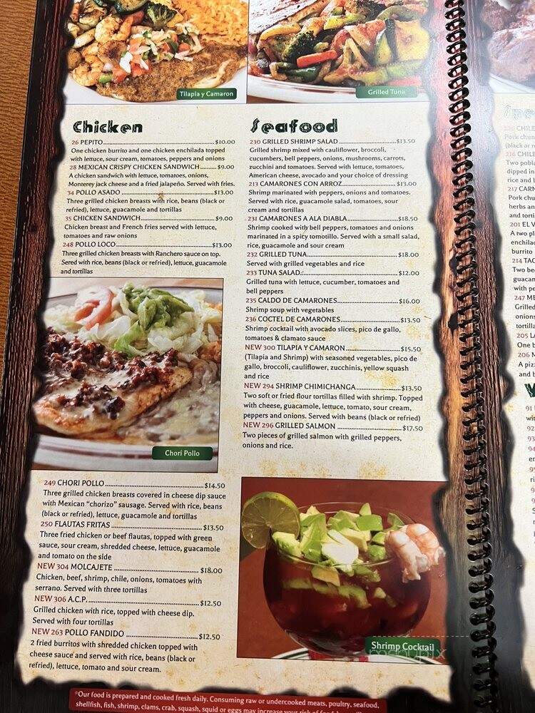El Vaquero West - Palmyra, VA menu_pic