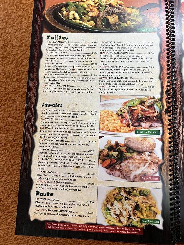 El Vaquero West - Palmyra, VA menu_pic