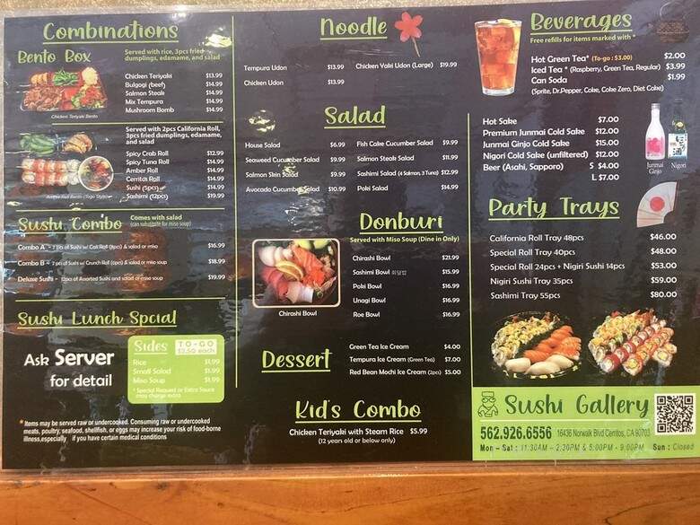 Sushi Gallery - Cerritos, CA menu_pic
