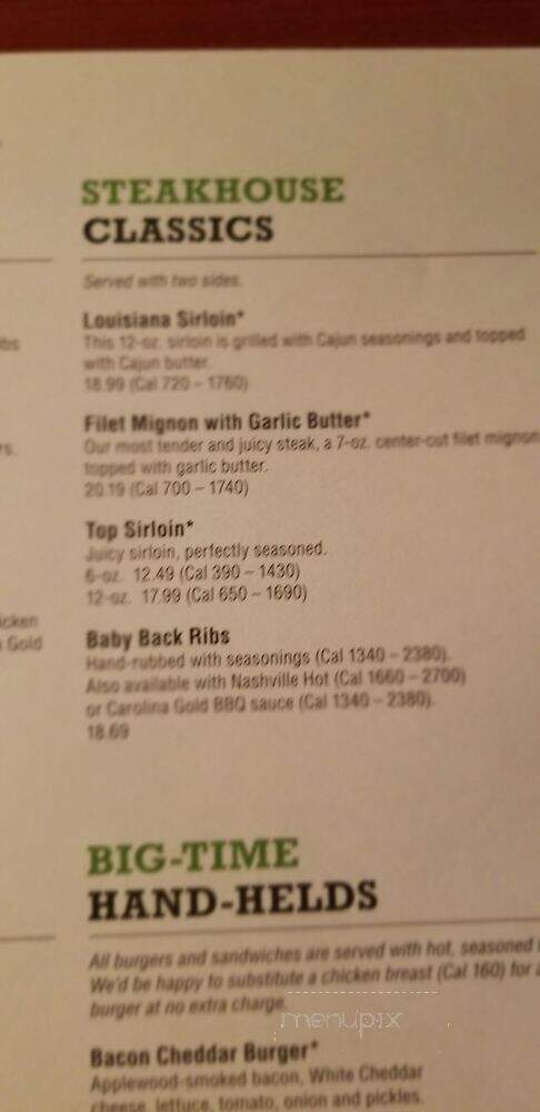 O'Charley's - Asheville, NC menu_pic
