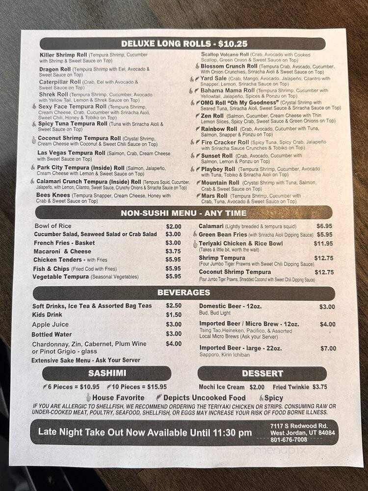 Simply Sushi - West Jordan, UT menu_pic