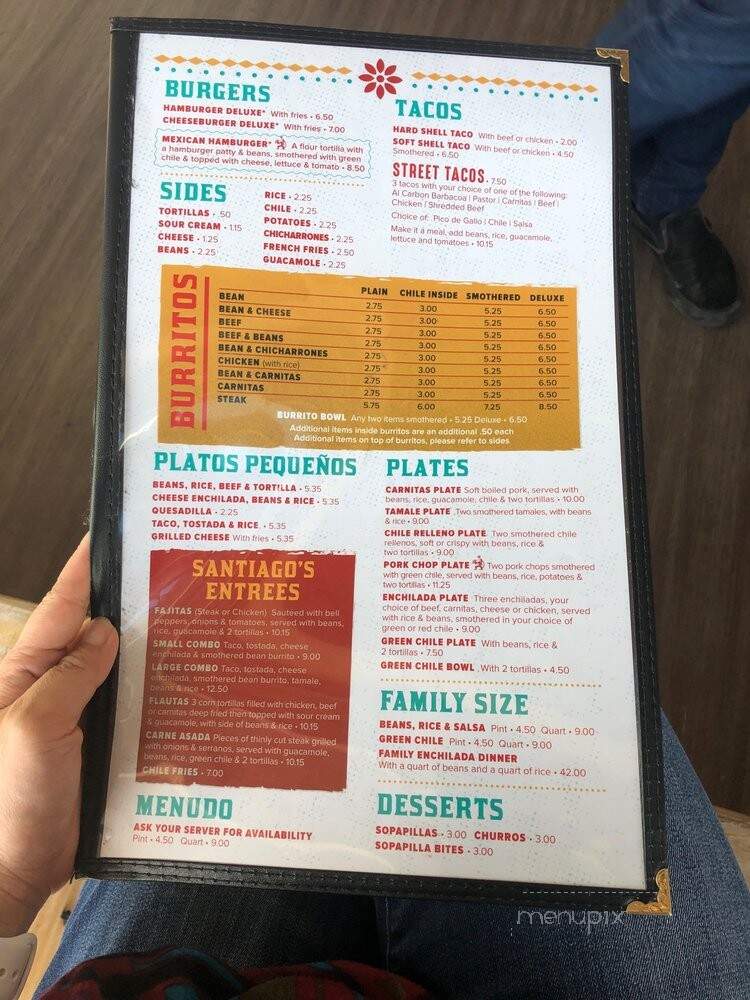 Santiago's Mexican - Englewood, CO menu_pic