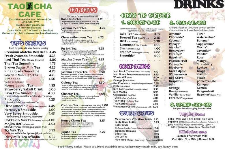Tao Cafe - Edmond, OK menu_pic