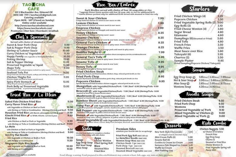 Tao Cafe - Edmond, OK menu_pic