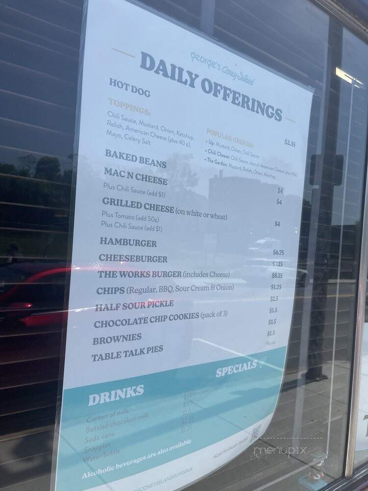 George's Coney Island Hot Dogs - Worcester, MA menu_pic